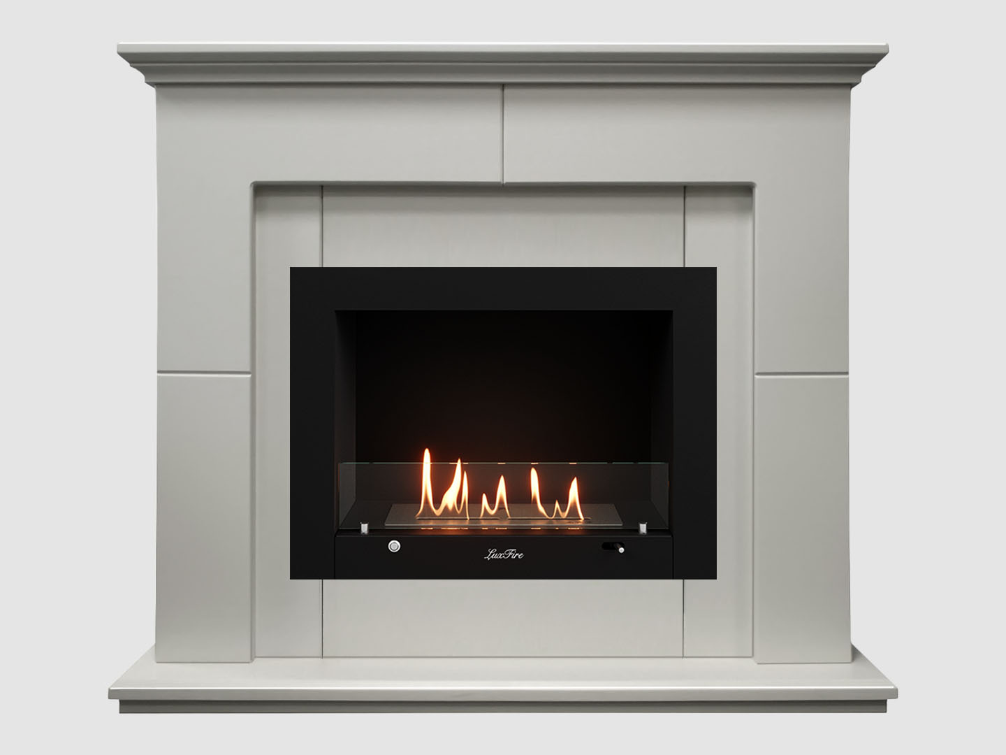 Каминный портал МДФ "Пьер 1100" с биокамином Lux Fire "Фаер Бокс 3-25.5" (белый) по цене 85 500 руб.