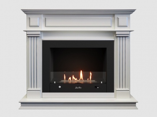 Каминный портал МДФ "Амелия 1260" с биокамином Lux Fire "Фаер Бокс 4 - 33" (белый)