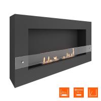 Биокамин SteelHeat WALL GRAND 1200 LITE черный, стекло