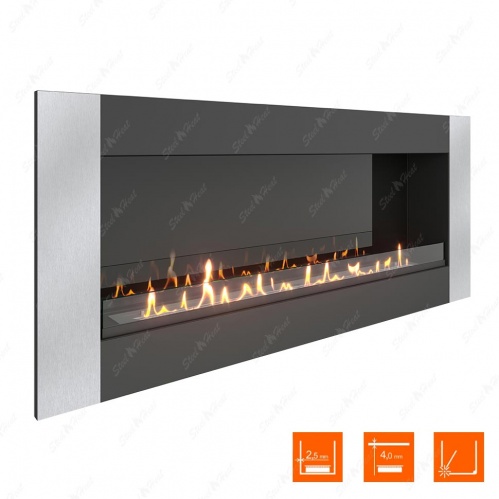 Биокамин SteelHeat GRAND-V 1500 XL стекло + стемалит