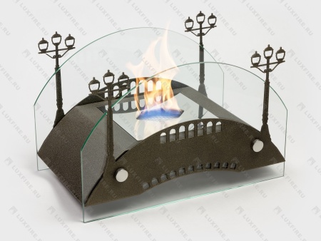 Настольный биокамин Lux Fire "Пушкинский мост" М (бронза) по цене 19 602 руб.