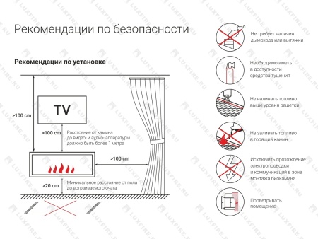 Встроенный биокамин Lux Fire Фронтальный 440 S по цене 35 090 руб.