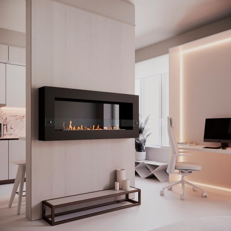 Биокамин SteelHeat WALL GRAND 1500 черный по цене 57 960 руб.